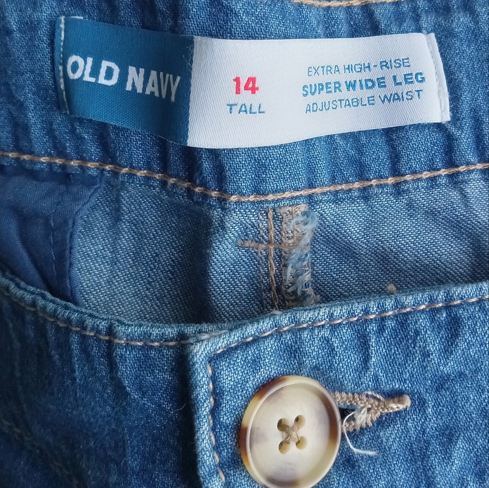 BRAND NEW NWT Wide Leg Blue Denim Jeans 14 Tall - Picture 11 of 14